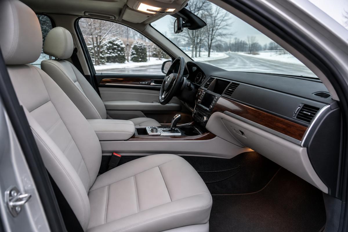 Professionally maintained clean vehicle interior during winter, protected from road salt and slush